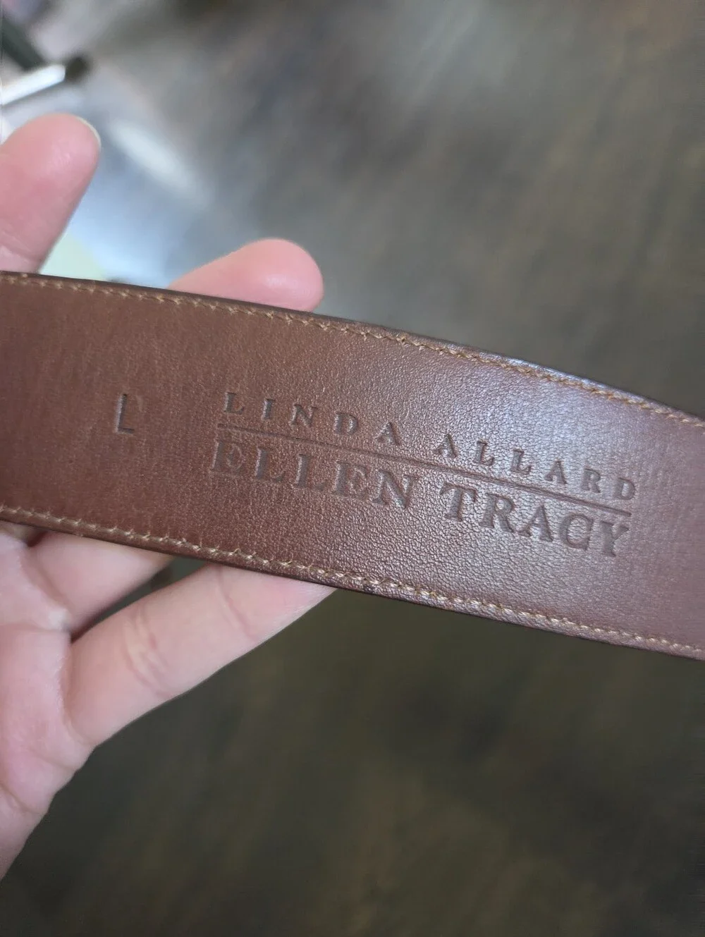 Vintage Linda Allard for Ellen Tracy Genuine Lizard Skin Belt, Made in USA L